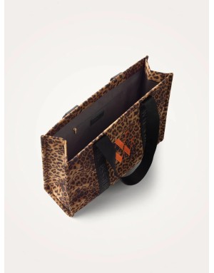 Sac cabas Vanessa Wu, grand format, tissu imprimé léopard - MA0135LP