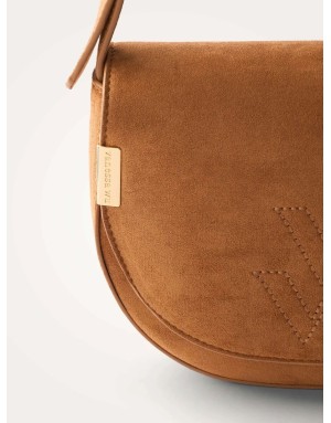 Sac bandoulière Vanessa Wu, petit format, suédine camel - MA0140CM