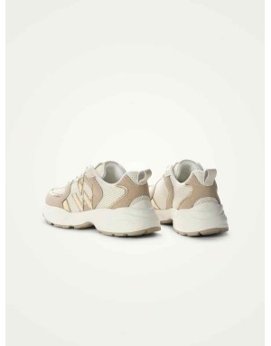 Baskets running JILLIAN beige et or, Vanessa WU - Référence : BK2811 BG