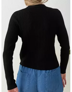 Gilet fantaisie ajouré Molly Bracken, coloris noir - Référence : E1673EP