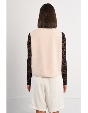 Gilet mouton Lili Sidonio by Molly Bracken, coloris blanc cassé - Référence : RL742EP