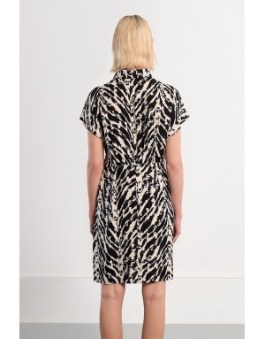 Robe chemise courte imprimée Lili Sidonio by Molly Bracken, manches courtes - Référence LAL644E