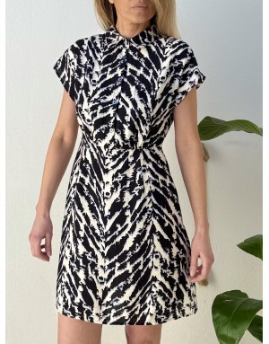 Robe chemise courte imprimée Lili Sidonio by Molly Bracken, manches courtes - Référence LAL644E