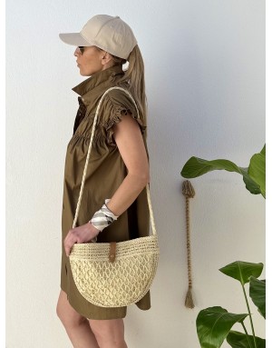 Robe chemise smockée Lili Sidonio pour Molly Bracken, 100% coton, coloris kaki -  Référence LAL154AEP