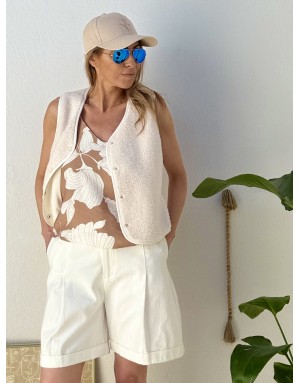 Gilet mouton Lili Sidonio by Molly Bracken, coloris blanc cassé - Référence : RL742EP