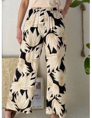 Pantalon fluide léger Molly Bracken, en ensemble avec le top LA211AEP, imprimé floral - Référence : LA1881EP