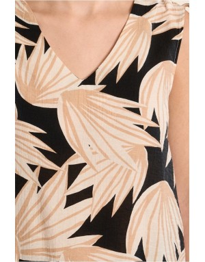 Top fluide imprimé sans manches Molly Bracken, coloris multicolore, tissu texturé - Référence : LA211AEP