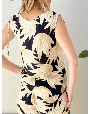 Top fluide imprimé sans manches Molly Bracken, coloris multicolore, ensemble avec le pantalon LA1881EP- Référence : LA211AEP