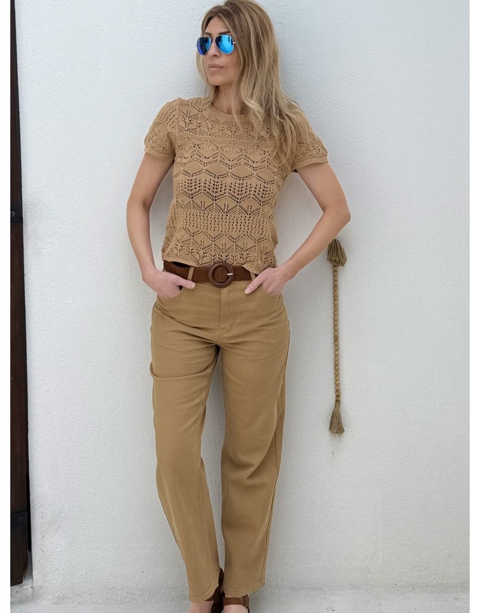 Denim droit camel Molly Bracken - Référence : EF1581EP