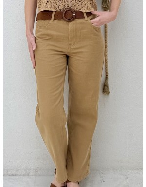 Denim droit camel Molly Bracken - Référence : EF1581EP