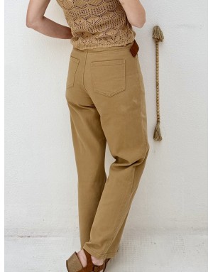 Denim droit camel Molly Bracken - Référence : EF1581EP