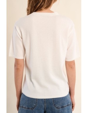 Pull léger et élégant Molly Bracken, coloris blanc cassé- Référence : LA1946EP