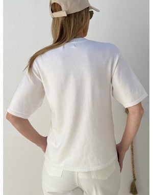 Pull léger et élégant Molly Bracken, coloris blanc cassé- Référence : LA946EP