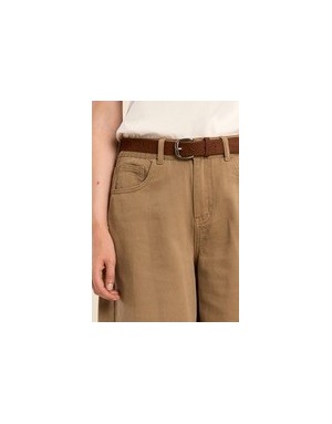 Jupe culotte denim kaki Molly Bracken, 100% coton - Référence : EF1632EP