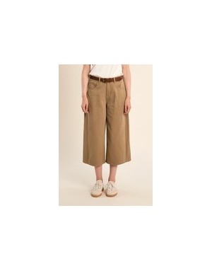 Jupe culotte denim kaki Molly Bracken, 100% coton - Référence : EF1632EP