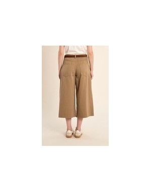 Jupe culotte denim kaki Molly Bracken, 100% coton - Référence : EF1632EP