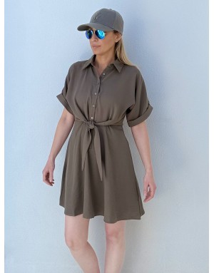 Robe chemise courte imprimée graphique Molly Bracken, manches courtes -  Référence LAL644EP