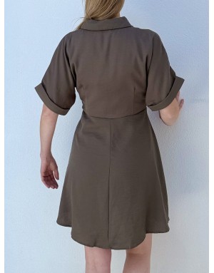 Robe chemise courte imprimée graphique Molly Bracken, manches courtes -  Référence LAL644EP