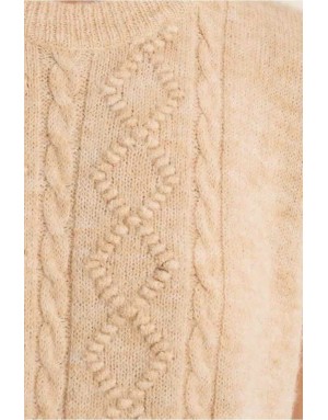 Pull sans manches en maille avec torsades et motifs fantaisie — Référence : LA2046EN