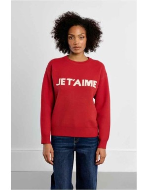 Affichez votre personnalité avec le pull message "JE T'AIME", une note romantique et tendance - Référence : BTL104EH