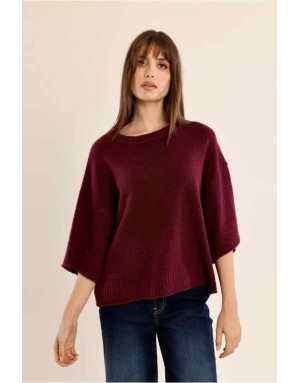 Pull maille coupe oversize, ses manches larges et ses finitions côtelées  Référence : LA2064EN