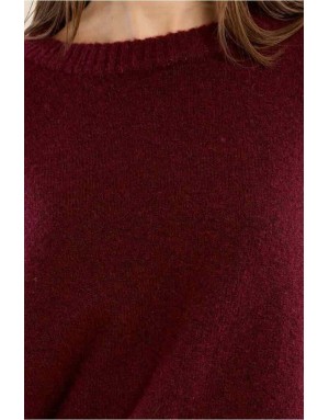 Pull maille coupe oversize, ses manches larges et ses finitions côtelées  Référence : LA2064EN