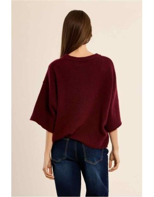 Pull maille coupe oversize, ses manches larges et ses finitions côtelées  Référence : LA2064EN