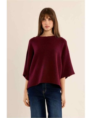 Pull maille coupe oversize, ses manches larges et ses finitions côtelées  Référence : LA2064EN