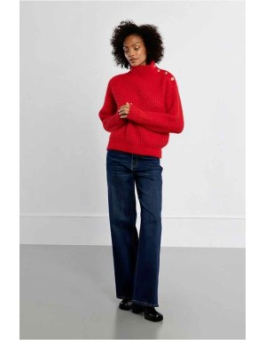 PULL MAILLE ROUGE COL MONTANT - MOLLY BRACKEN