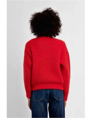 PULL MAILLE ROUGE COL MONTANT - MOLLY BRACKEN