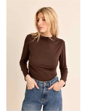 sous-pull fin, seconde peau, disponible en noir et en marron - Référence : EF1662EN