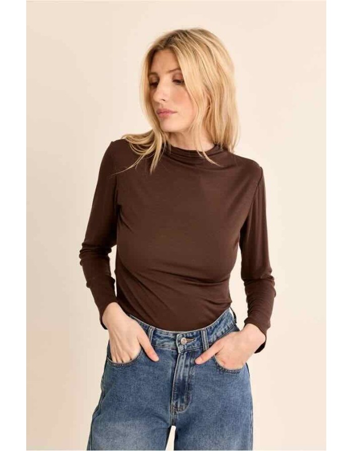 sous-pull fin, seconde peau, disponible en noir et en marron - Référence : EF1662EN