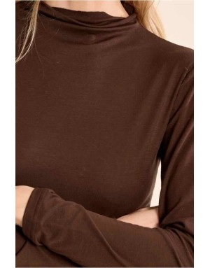 sous-pull fin, seconde peau, disponible en noir et en marron - Référence : EF1662EN