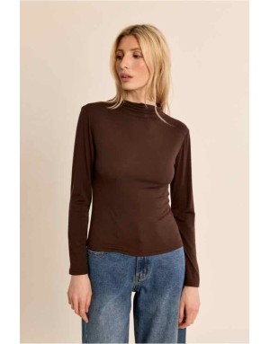 sous-pull fin, seconde peau, disponible en noir et en marron - Référence : EF1662EN