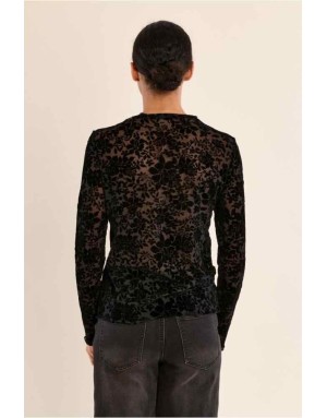 Un top d'exception au motif fleuri texturé en relief — Référence : T1678BEN