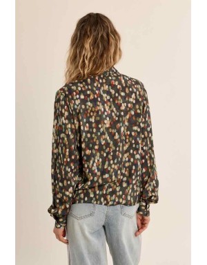 Chemise imprimée à pois multicolores, fils lurex — Apporte du peps à toutes les tenues d'automne. Référence : T1841EN