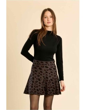 JUPE EN MAILLE IMPRIMÉ LEOPARD - MOLLY BRACKEN