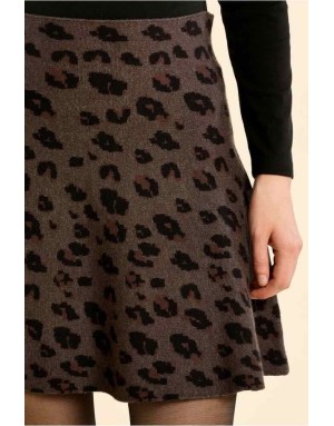 JUPE EN MAILLE IMPRIMÉ LEOPARD - MOLLY BRACKEN