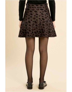 JUPE EN MAILLE IMPRIMÉ LEOPARD - MOLLY BRACKEN