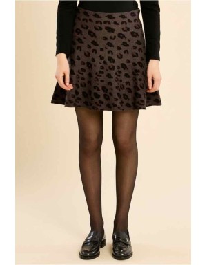JUPE EN MAILLE IMPRIMÉ LEOPARD - MOLLY BRACKEN