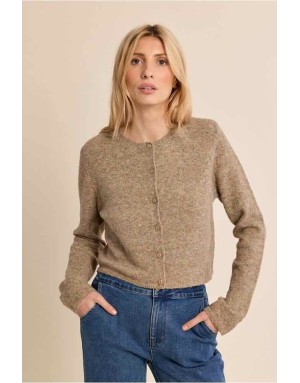 GILET COURT CAMEL CHINÉ - MOLLY BRACKEN