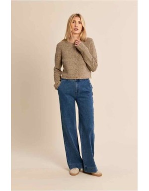 GILET COURT CAMEL CHINÉ - MOLLY BRACKEN