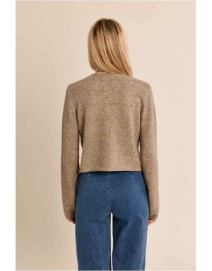 GILET COURT CAMEL CHINÉ - MOLLY BRACKEN