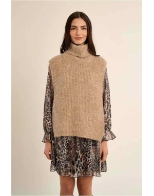 Pull sans manches grosse maille - Référence : LA1621EN