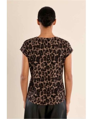 tee-shirt imprimé léopard, jupe assortie Référence : T1533CEN