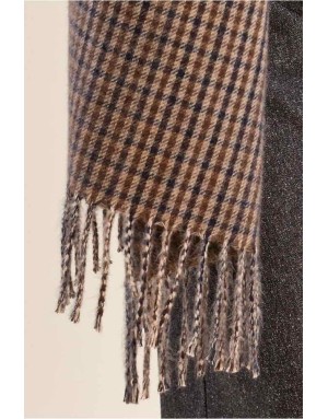ECHARPE MOTIF CARREAUX ET FRANGES - MOLLY BRACKEN