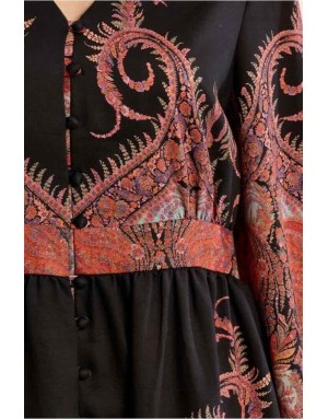 Robe mi-longue imprimé cachemire Référence : LA1552EN