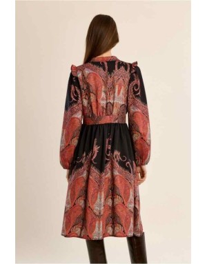Robe mi-longue imprimé cachemire Référence : LA1552EN