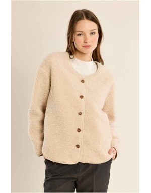 VESTE IMITATION MOUTON CRÈME  - MOLLY BRACKEN