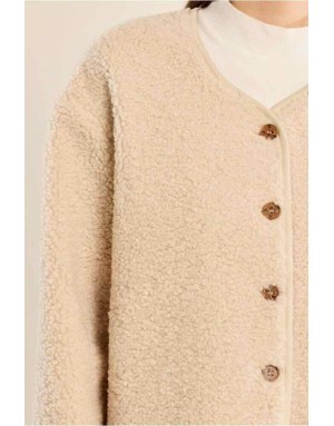 VESTE IMITATION MOUTON CRÈME  - MOLLY BRACKEN